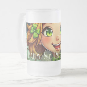 Fröhlicher Leprechaun - St. Patrick's Day Lucky Ch Mattglas Bierglas