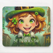 Fröhlicher Leprechaun - St. Patrick's Day Lucky Ch Mousepad (Vorne)
