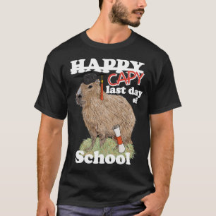Fröhlicher letzter Schultag Capybara-Abschluss T-Shirt