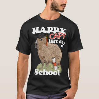 Fröhlicher letzter Schultag Capybara-Abschluss T-Shirt