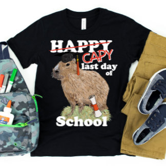 Fröhlicher letzter Schultag Capybara-Abschluss T-Shirt