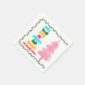 Fröhlicher Leuchtend Rosa Weihnachtsbaum Benutzerd Serviette (Ecke)