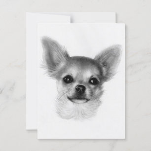fröhlicher Look - handgemalt Chihuahua Portrait Postkarte