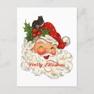 Fröhlicher, lustiger Weihnachtsmann Merry Christma Feiertagspostkarte