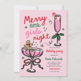 Fröhlicher Mädchenabend Weihnachtscocktailparty Einladung