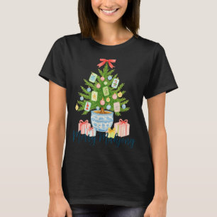 Fröhlicher Mahjong-Christbaum-Chinoiserie-Urlaub  T-Shirt