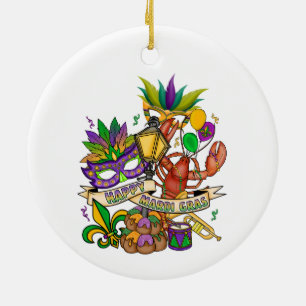 Fröhlicher Mardi Gras Keramikschmuck Keramik Ornament