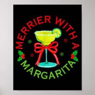 Fröhlicher mit einem Margarita-Weihnachts-Trink-Ma Poster