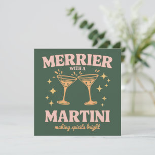 Fröhlicher mit einem Martini Weihnachtscocktail Ur Feiertagskarte