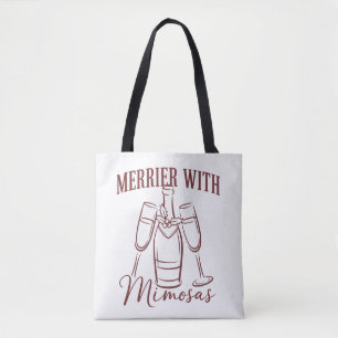 Fröhlicher mit Mimosas Weihnachts-Prosecco-Weinpar Tasche