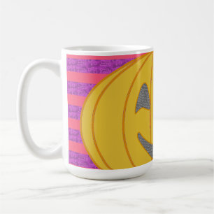 Fröhlicher Moderner Großer Orange Kürbis Halloween Kaffeetasse