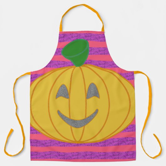 Fröhlicher Moderner Großer Orange Kürbis Halloween Schürze (Vorderseite)