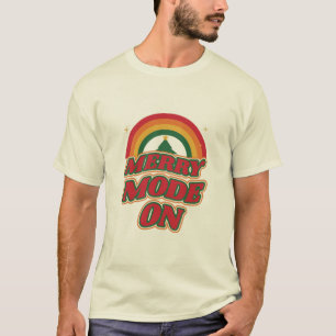 Fröhlicher Modus Ein Retro 70er Groovy Weihnachtsr T-Shirt