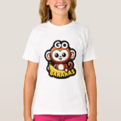 Fröhlicher Monkey Banana Fun Go Bananen! Aufkleber T-Shirt (Vorderseite)