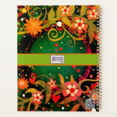 Fröhlicher Monogram-Individuelle Name Floral Teach Planer (Rückseite)