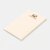 Fröhlicher Mops Pinkeln über dem Individuelle Name Post-it Klebezettel (angewinkelt)