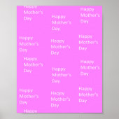 Fröhlicher mütterlicher weißer Text Poster (Vorne)