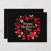 Fröhlicher Muttertag Blumenreath Postkarte (Vorne/Hinten)