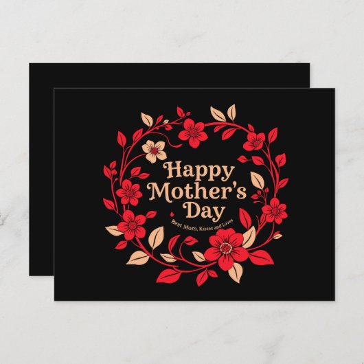 Fröhlicher Muttertag Blumenreath Postkarte (Vorne/Hinten)