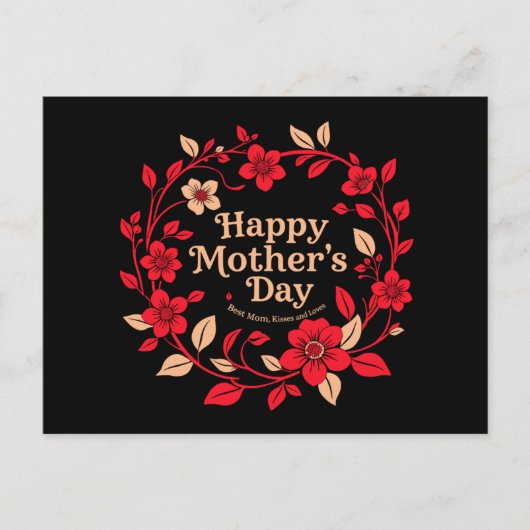 Fröhlicher Muttertag Blumenreath Postkarte (Vorderseite)