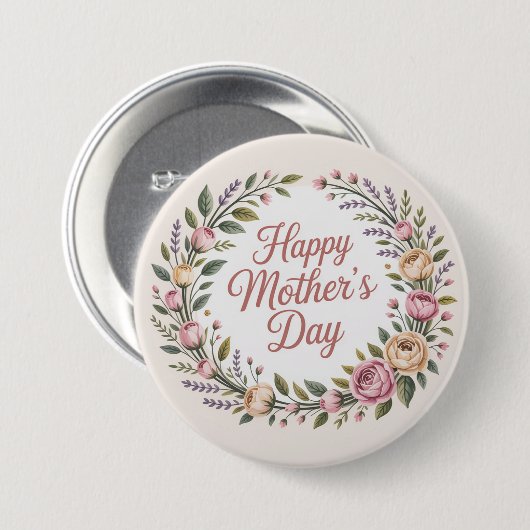 Fröhlicher Muttertag Button (Vorne & Hinten)