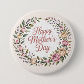 Fröhlicher Muttertag Button (Vorderseite)