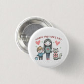 Fröhlicher Muttertag Button (Vorne & Hinten)