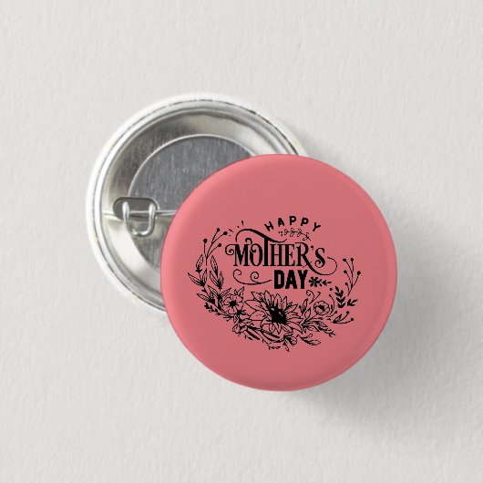 Fröhlicher Muttertag Button (Vorne & Hinten)