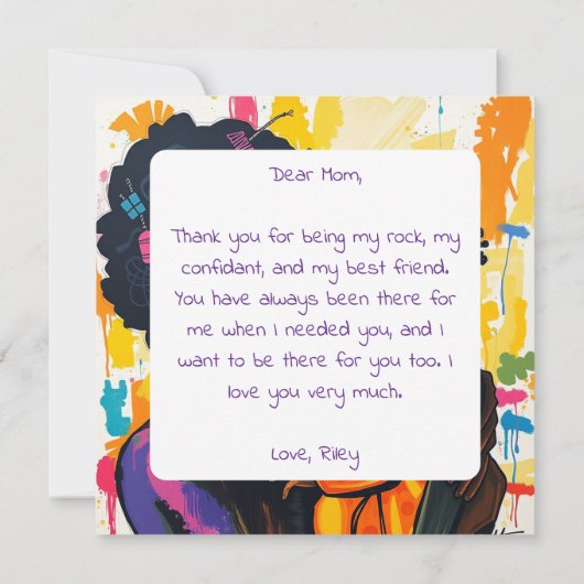 Fröhlicher Muttertag | Danke Mama Karte (Rückseite)