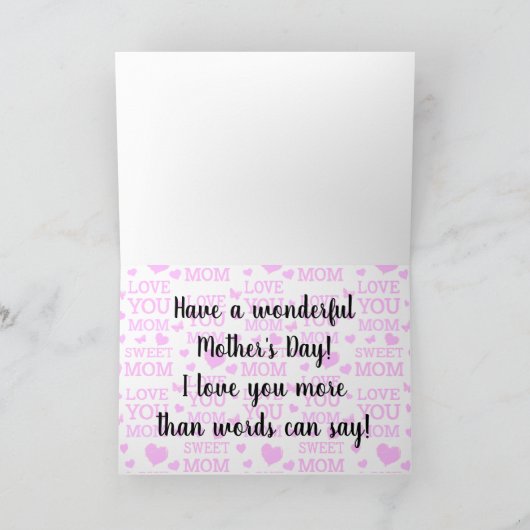 Fröhlicher Muttertag Dankeskarte (Innenseite)