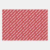 Fröhlicher Muttertag dunkelrot und weiß Geschenkpapier Set (Vorderseite)