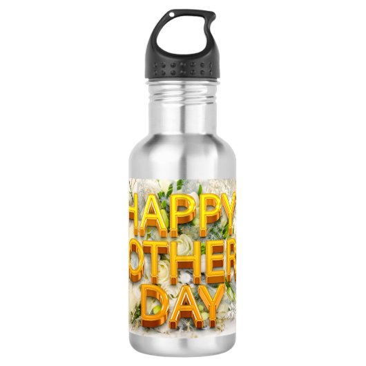 Fröhlicher Muttertag Edelstahlflasche (Vorderseite)