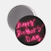 Fröhlicher Muttertag Elektrischer Hot-Pink-Glow-Te Magnet (Vorderseite/Rückseite)