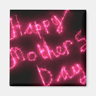 Fröhlicher Muttertag Elektrischer Hot-Pink-Glow-Te Magnet