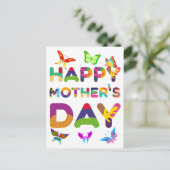 Fröhlicher Muttertag farbenfroh Postkarte (Stehend Vorderseite)
