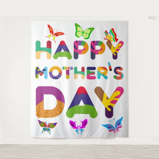 Fröhlicher Muttertag farbenfroh Wandteppich (Vorderseite)