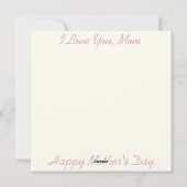 Fröhlicher Muttertag Feiertagskarte (Rückseite)