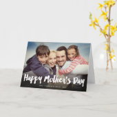 Fröhlicher Muttertag Fett Brush Script Modernes Fo Karte (Gelbe Blume)