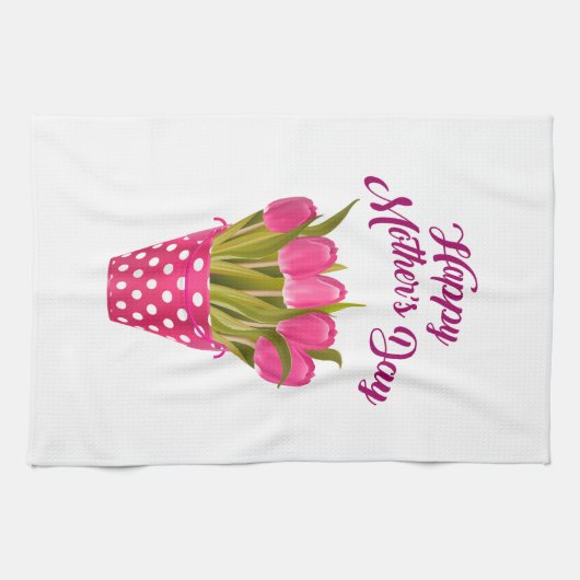 Fröhlicher Muttertag Geschirrtuch (Horizontal)