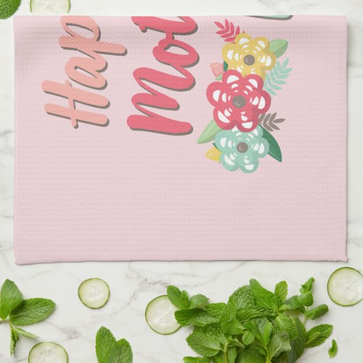 Fröhlicher Muttertag Geschirrtuch (Gefaltet)