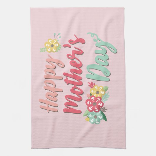 Fröhlicher Muttertag Geschirrtuch (Vertikal)