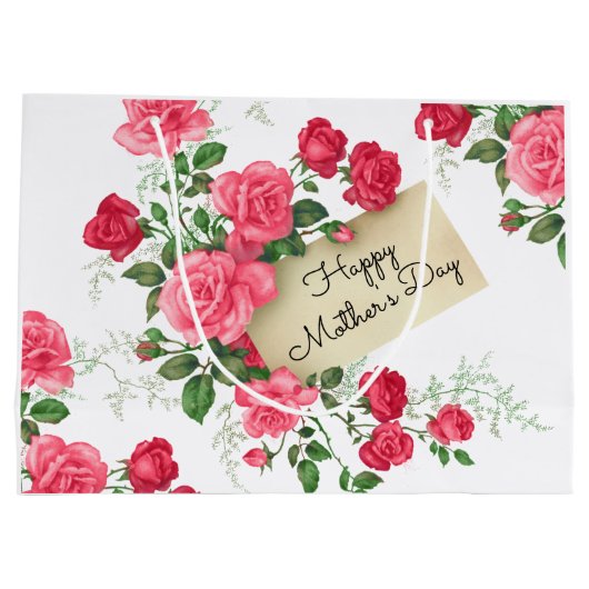 Fröhlicher Muttertag Große Geschenktüte (Rückseite)