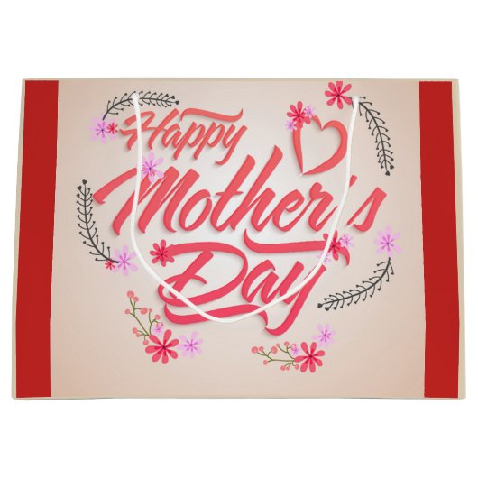 Fröhlicher Muttertag Große Geschenktüte (Vorderseite)