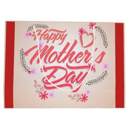 Fröhlicher Muttertag Große Geschenktüte (Rückseite)