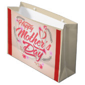 Fröhlicher Muttertag Große Geschenktüte (Vorderseite Schrägansicht)