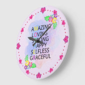 Fröhlicher Muttertag Große Wanduhr (Winkel)