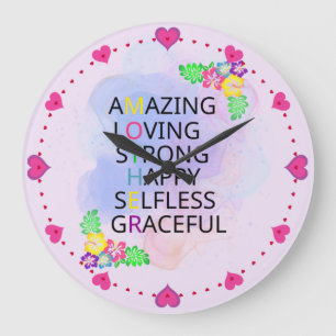 Fröhlicher Muttertag   Große Wanduhr