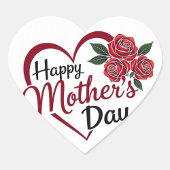 Fröhlicher Muttertag Herz-Aufkleber