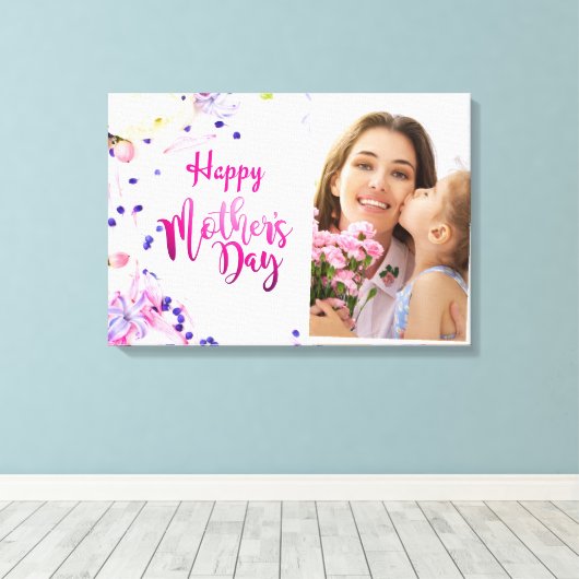 Fröhlicher Muttertag Leinwanddruck (Insitu (Holzboden))