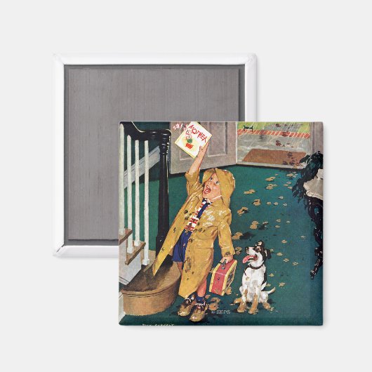 Fröhlicher Muttertag Magnet (Vorderseite/Rückseite)